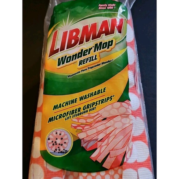 Libman Wonder Mop Refill Microfiber Grip Strips Replacement Machine Washable NEW - Picture 2 of 5